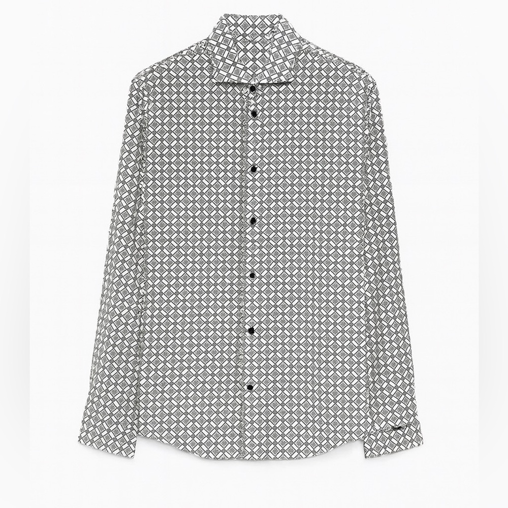 Express Black and White Casual Button Down Shirt